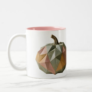Bicolor Taza de calabaza con pliegue de origami pastel