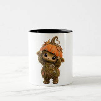 Bicolor Taza de calabaza duende del bosque lindo