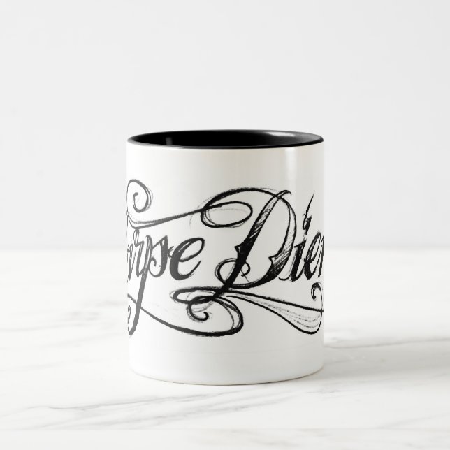 Bicolor TAZA de Carpe Diem de la escritura (Centro)