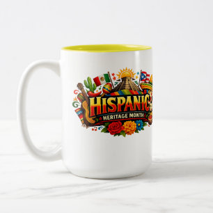 Bicolor Taza de Celebración Cultural del Mes de la Herenci