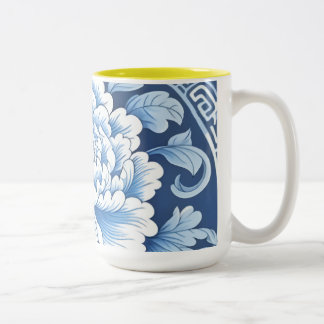 Bicolor Taza de cerámica blanca Daisy
