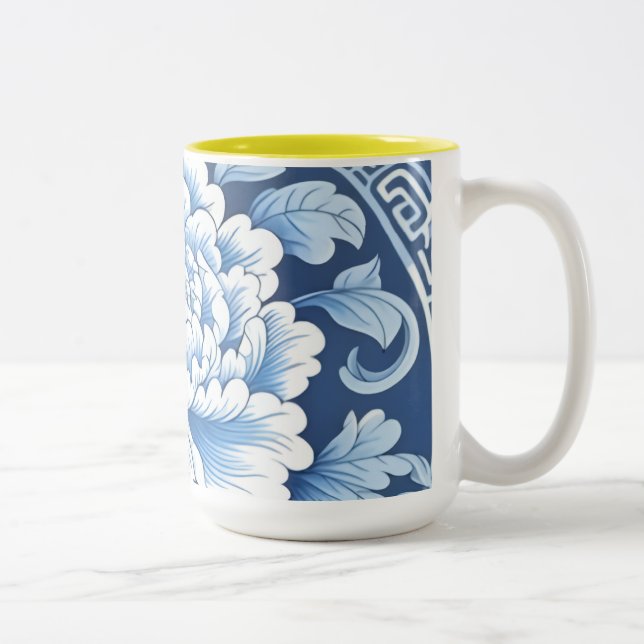 Bicolor Taza de cerámica blanca Daisy (Derecha)