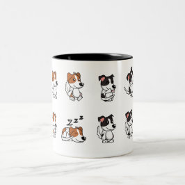 Bicolor Taza de cerámica con diseño de perro adorable