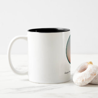 Bicolor Taza de cerámica con foto realista de puesta de so