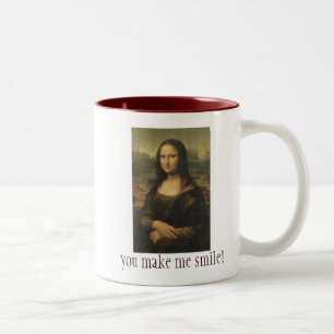 Bicolor Taza de cerámica con Mona Lisa