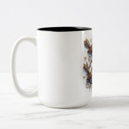 Bicolor Taza de cerámica con pájaros