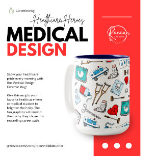 Bicolor Taza de cerámica de diseño médico