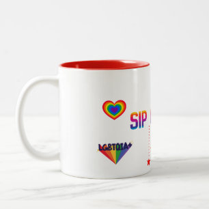 BICOLOR TAZA DE CERÁMICA DE DOS TONOS BLANCA LGBTQ SIP OF