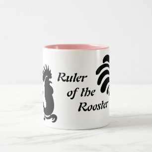 Bicolor Taza de cerámica de gallo "Gobernante del Gallo"