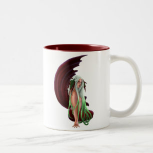 Bicolor Taza de cerámica de la sirena iluminada por la
