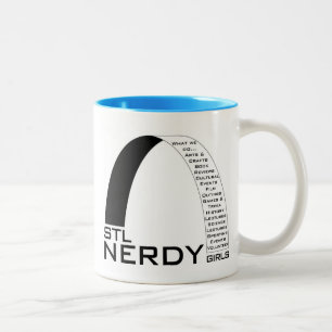 Bicolor Taza de cerámica de los chicas Nerdy de STL
