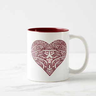 Bicolor Taza de cerámica de "mi corazón"