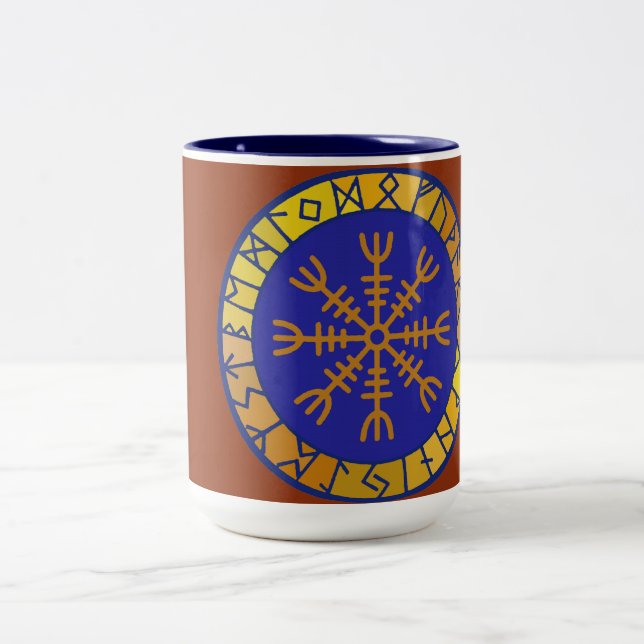Bicolor Taza de cerámica del casco del Awe (Centro)