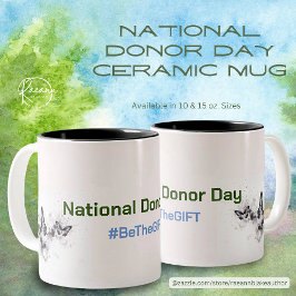 Bicolor Taza de cerámica del Día Nacional del Donante