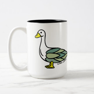 Bicolor Taza De Cerámica Ganso Divertido Espárragos Traser