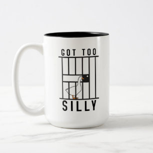 Bicolor Taza de cerámica Ganso tonto en la cárcel - Se pus