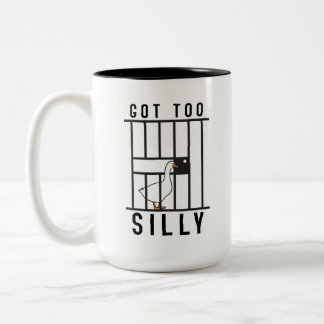 Bicolor Taza de cerámica Ganso tonto en la cárcel - Se pus