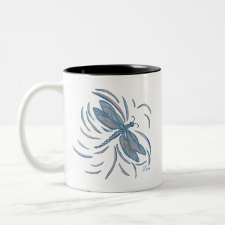 Bicolor Taza de cerámica libélula