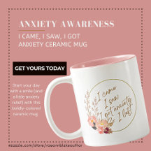 Taza De Cerámica Me Vine, Vi Y Me Dio Ansiedad