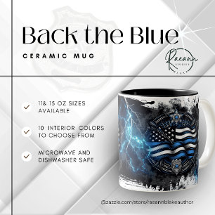 Bicolor Taza de Cerámica para Fuerzas del Orden Back the B