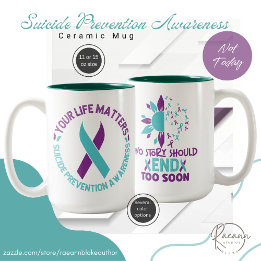 Bicolor Taza de Cerámica para la Concienciación sobre la P