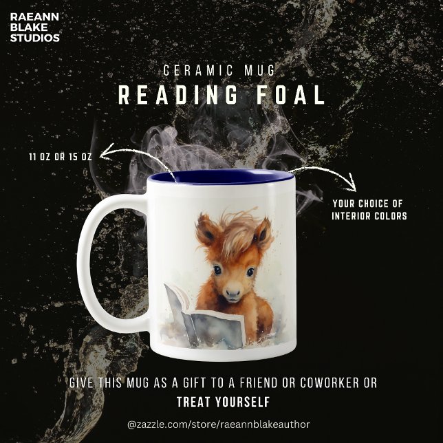 Bicolor Taza de cerámica para potro lector (Subido por el creador)
