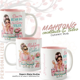 Bicolor Taza de cerámica personalizada con cócteles y fich