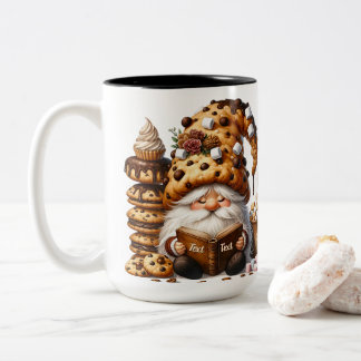 Bicolor Taza de cerámica personalizada de 450ml con gnomo