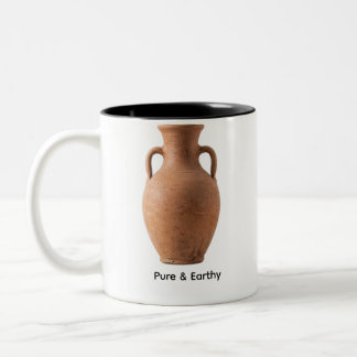 Bicolor Taza de cerámica pura y terrosa, taza de café rúst