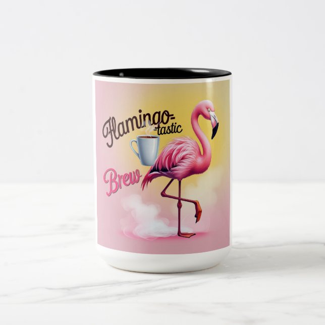 Bicolor Taza de Cerveza Flamingo-Tástica (Centro)