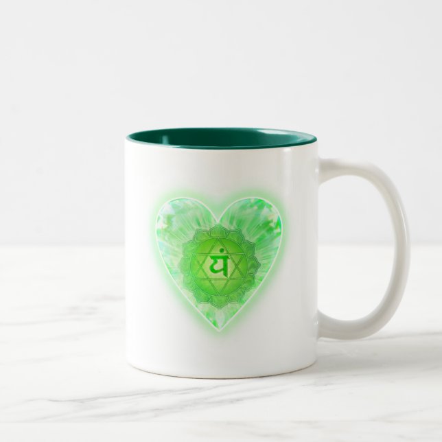 Bicolor Taza de Chakra del corazón (Derecha)