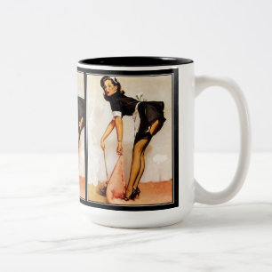 Bicolor Taza de chica pin-up vintage