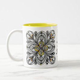 Bicolor Taza de cita de café de la mañana personalizada ab