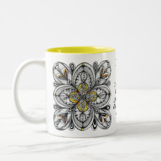Bicolor Taza de cita de café de la mañana personalizada ab