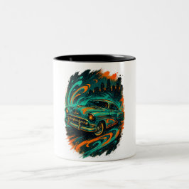 Bicolor Taza de Coche Clásico con Grafiti