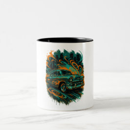 Bicolor Taza de Coche Clásico con Grafiti