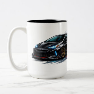 Bicolor Taza de Coche Negro Elegante