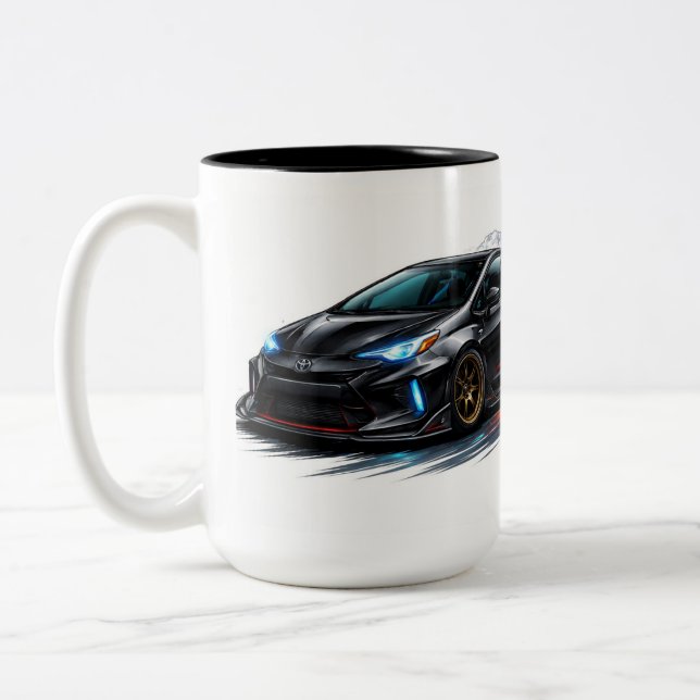 Bicolor Taza de Coche Negro Elegante (Izquierda)