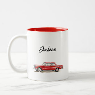 Bicolor Taza de coche rojo personalizada