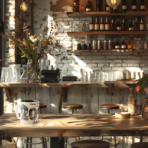 Bicolor Taza de Colaje de Fotos de Jubilación Feliz - Nomb