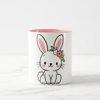 Bicolor Taza de conejito lindo