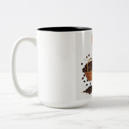 Bicolor Taza de conejo y grano de café