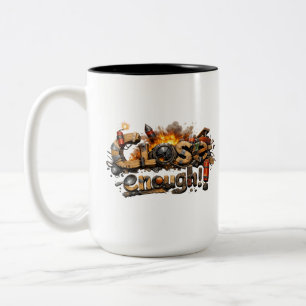 Bicolor Taza de Construcción Suficientemente Cerca