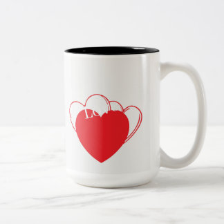 Bicolor Taza de corazón lindo – Diseño de amor y adorable