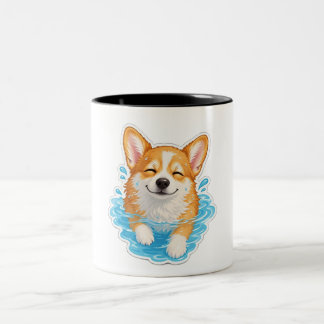 Bicolor Taza de Corgi Adorable,