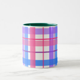 Bicolor Taza de Cuadros Pastel de Primavera