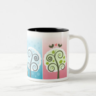 Bicolor Taza de cuatro estaciones