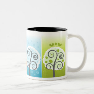 Bicolor Taza de cuatro estaciones