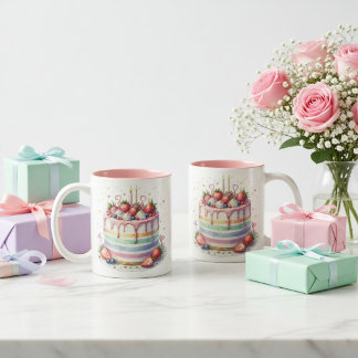Bicolor Taza de cumpleaños