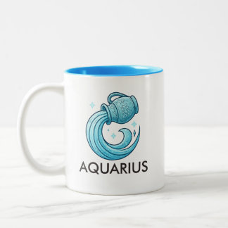 Bicolor Taza de cumpleaños Astrología signo zodiacal Acuar